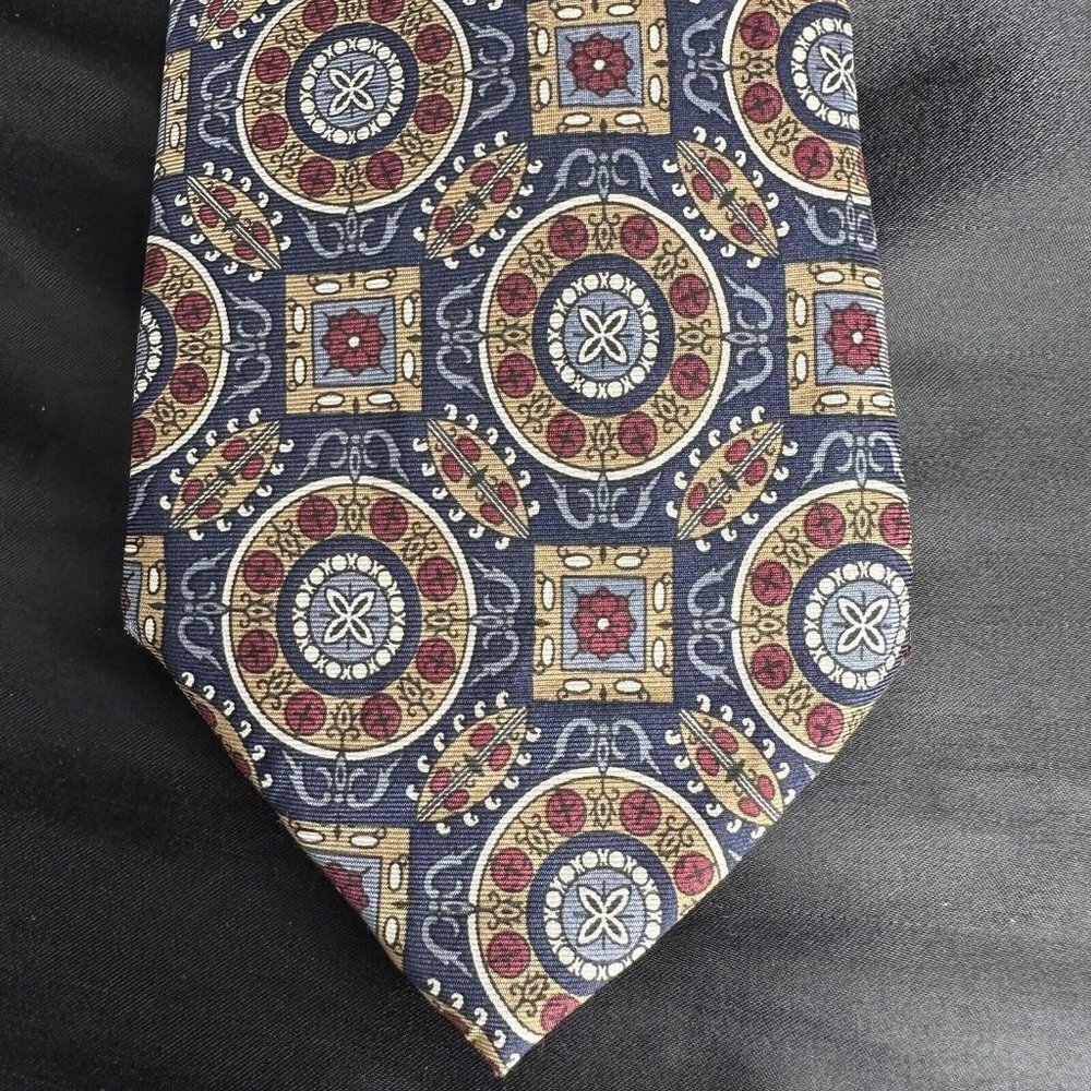 Vintage JSACO 100% Silk Tie Multicolored Patterned Statement Piece - Picture 1 of 16